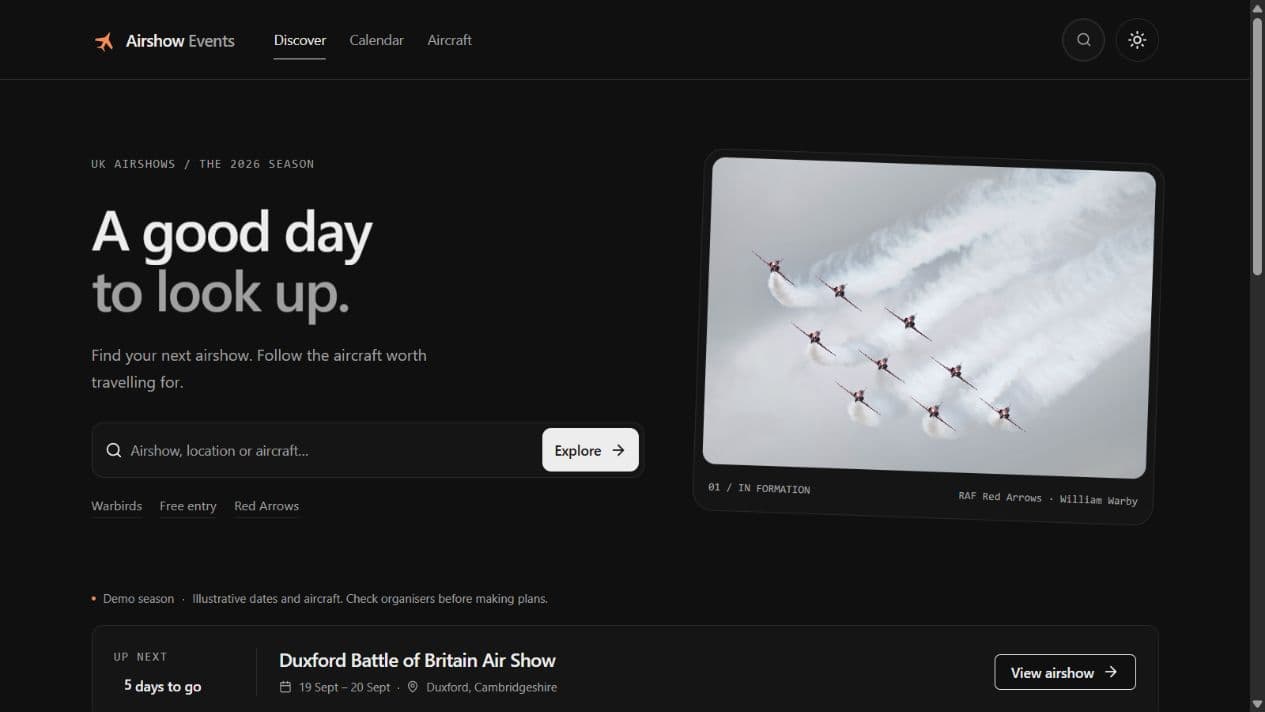 airshow.events homepage